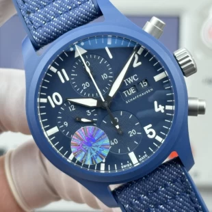 2026新作IWC 風 パイロット ブルーセラミッククロノ 自動巻きメンズ腕時計 IW389404