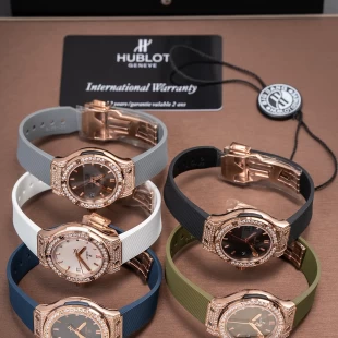 ワニ革ベルト HUBLOT クラシックフュージョン581.OX.1180.RX.1104レディース時計