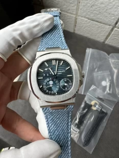 ZF工場ファクトリーパテックフィリップ5712 自動巻き デニムベルト ブルー