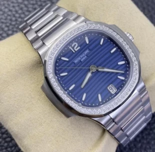 3K工場 パテックフィリップレプリカ婦人用ノーチラス7118 ダイヤベゼルブルー35mm