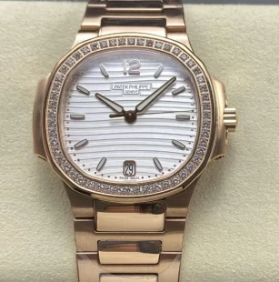 パテックフィリップ婦人用通販時計ノーチラスホワイト ゴールド 7118005 TW工場