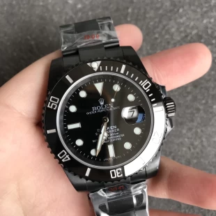 ブラックロレックスサブマリーナ デイトレプリカ PVD/DLCコーティング 40mm 116610LN