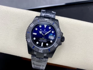 ロレックス サブマリーナ 116610コピー PVD-DLC  カーボンファイバーベゼル ブルーダイヤル