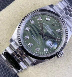 CLEAN工場ロレックス デイトジャストコピーブランド時計36mm オリーブグリーン 3235