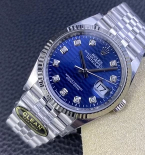CLEAN工場レディースロレックスコピー デイトジャスト36mm ブルー最高の3235ムーブメント