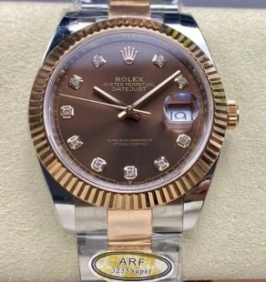 AR工場配重版 ロレックス デイトジャスト 41mm  チョコレート ダイヤ入れ 3235ムーブメント