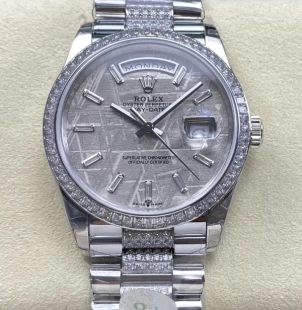 8+工場 ロレックス デイデイト 36ｍｍ 327922 隕石文字盤 ダイヤ入れ ETA2834ムーブメント 配重版