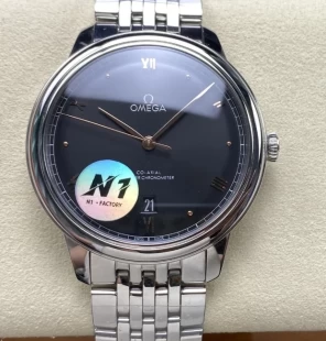 弊店オメガコピーデ・ヴィル プレステージ ブラック優秀時計 OM45006