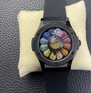 村上隆 クラシック フュージョンコピー45ｍｍブラックセラミック1214ムーブメント